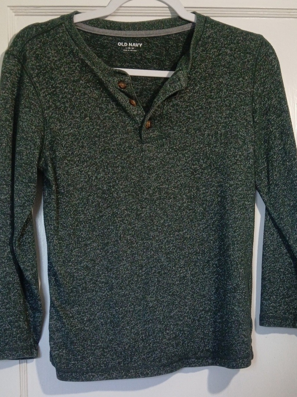 Old Navy Green Marled Henley Women's Sweatshirt